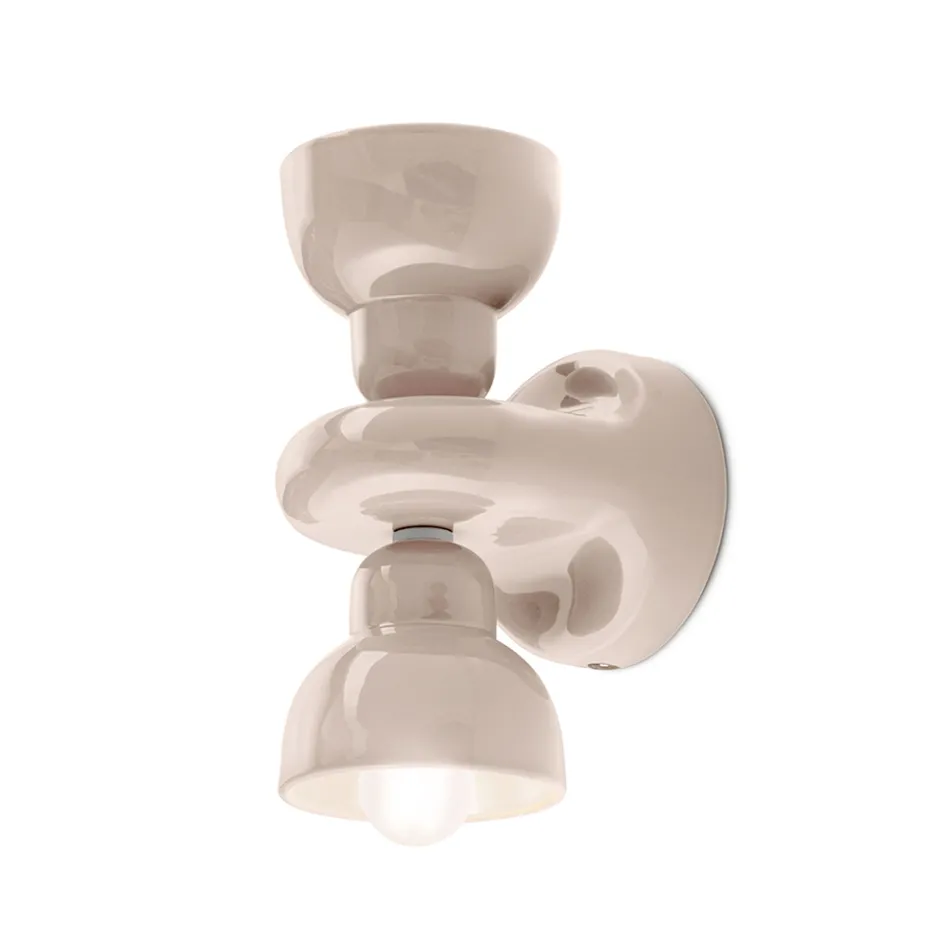 Shkallë muri qeramike me 2 drita Prodhuar në Itali - Berimbau Viadurini