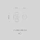 Shkallë muri qeramike me 2 drita Prodhuar në Itali - Berimbau Viadurini