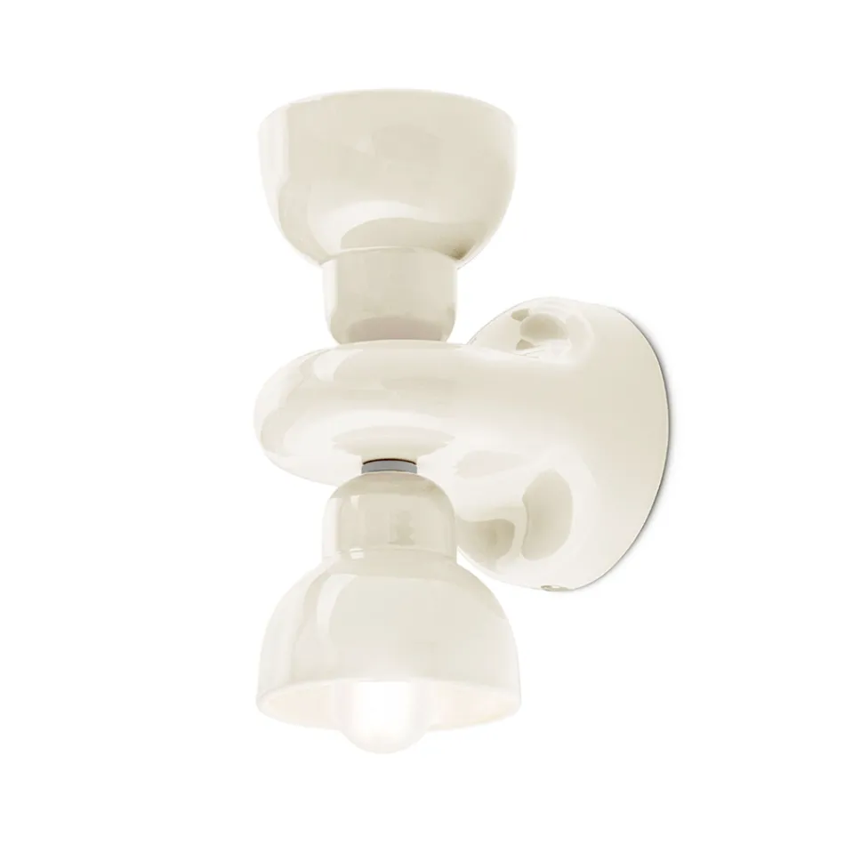 Shkallë muri qeramike me 2 drita Prodhuar në Itali - Berimbau Viadurini