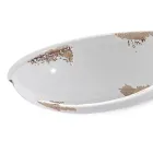 Tavolinë muri gjysmëhëne me 2 drita në qeramikë të dekoruar me dorë - Trieste Viadurini