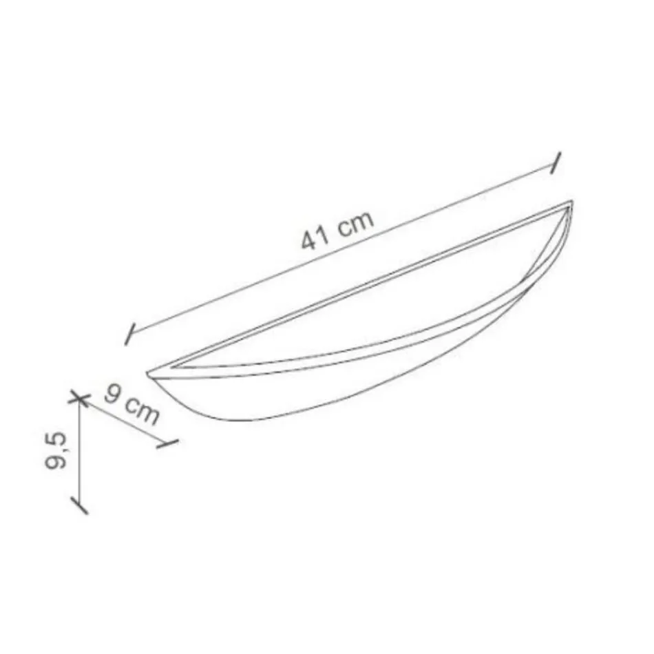 Talla e murit Half-Moon me 2 drita në qeramikë të dekoruar me dorë - Trieste Viadurini