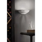 Tavolinë Muri Half Moon në Qeramikë të Pikturuar me Dorë Floral - Trieste Viadurini