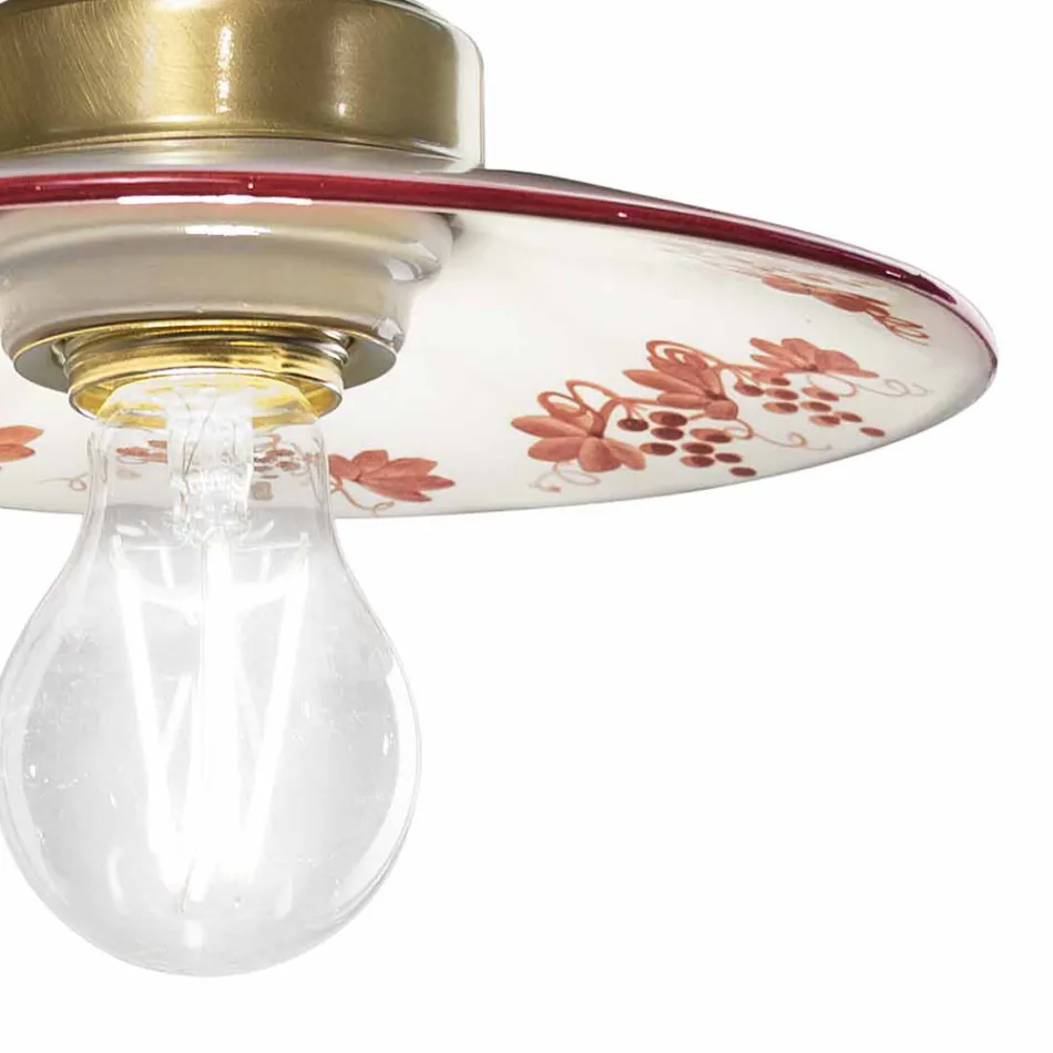 Dritë muri me dizajn të cilësisë së mirë në hekur dhe qeramikë e lyer me dorë - Asti Viadurini