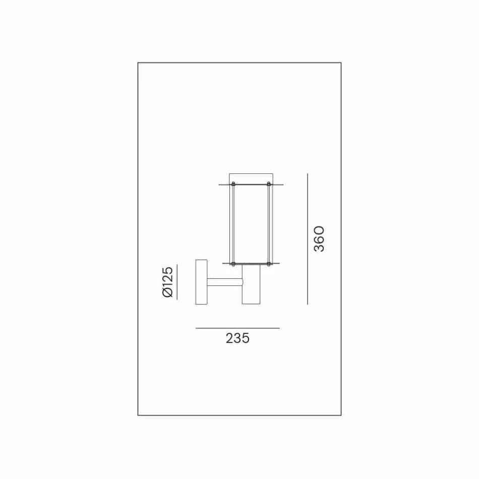 Llambë muri në natyrë në tunxh dhe xham të bardhë - Lozhë nga Il Fanale Viadurini