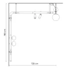 Dizajni i llambës muri në alumin e zi me sfera dhe ndriçues - Exodus Viadurini