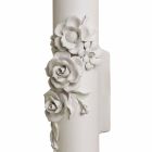 Sconce Wall në Qeramikë të Bardhë Matt me Lule Dekorative - Revolucioni Viadurini