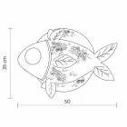 Sconce Wall në Dizajn Qeramike të Bardhë Matt me Peshq të Dekoruar - Peshk Viadurini