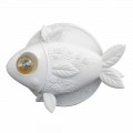 Sconce Wall në Dizajn Qeramike të Bardhë Matt me Peshq të Dekoruar - Peshk