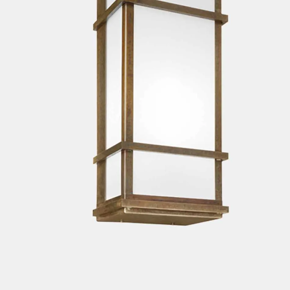 Vinç i murit të cilësisë së mirë me 2 drita në tunxh dhe pleksiglas - Quadro nga Il Fanale Viadurini