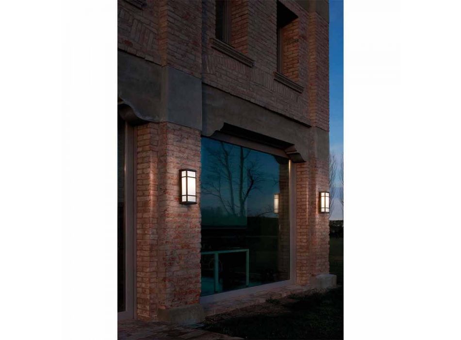 Vinç i murit të cilësisë së mirë me 2 drita në tunxh dhe pleksiglas - Quadro nga Il Fanale Viadurini