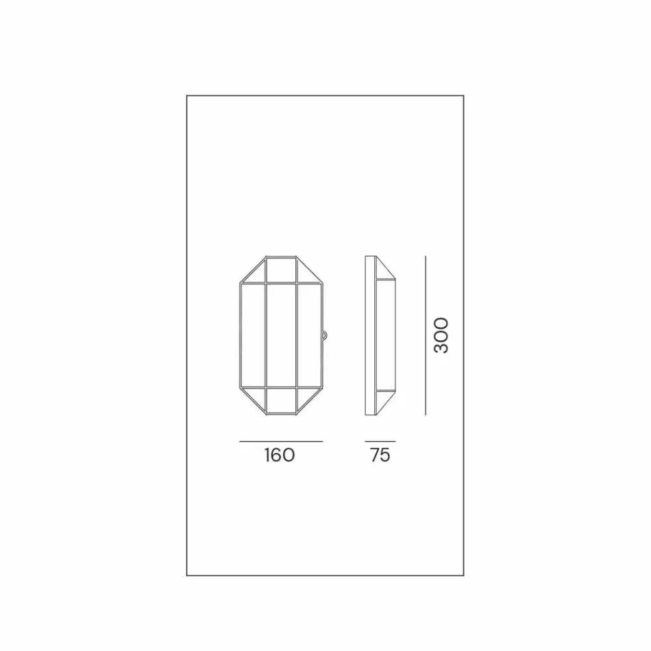 Llambë muri e punuar me dorë në dritë prej xhami dhe bronzi 1 ose 2 drita - Lidhur nga Il Fanale Viadurini
