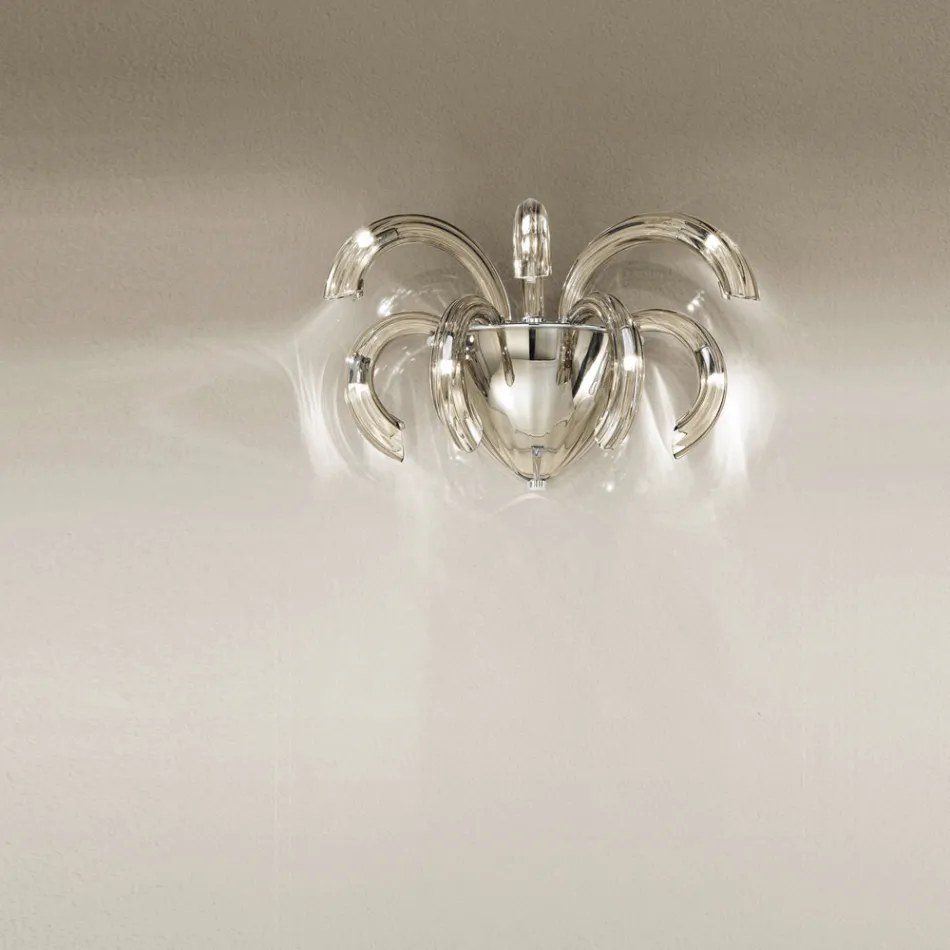 Llambë Muri Artizane në Xham dhe Metal venecian Prodhuar në Itali - Jason Viadurini