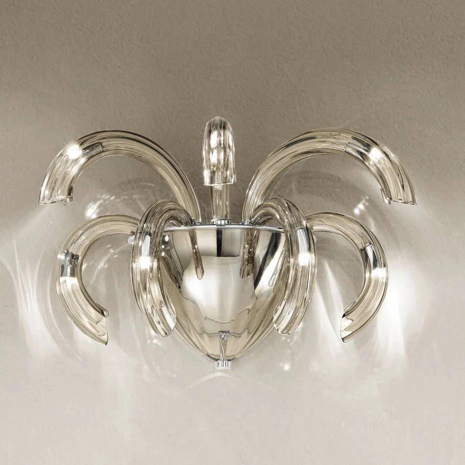 Llambë Muri Artizane në Xham dhe Metal venecian Prodhuar në Itali - Jason Viadurini