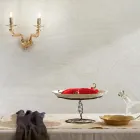 Llamba Muri Klasike 2 Drita në Xham dhe Metal Rigaton të punuar me dorë - Fievole Viadurini