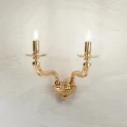 Llamba Muri Klasike 2 Drita në Xham dhe Metal Rigaton të punuar me dorë - Fievole Viadurini