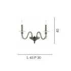 Llambë Muri klasike 2 Drita në Xham të Fryrë dhe Detaje të Punuara me Dore - Phaedra Viadurini