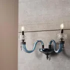 Llamba klasike e murit me 2 drita Xham luksoz të punuar me dorë Prodhuar në Itali - I kripur Viadurini