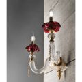 Llamba klasike e murit me 2 drita xham të fryrë dhe detaje me lule - Bluminda