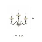 Llamba muri klasike 3 drita në porcelan dhe xham luksoz - Eteria Viadurini