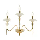 Llambë muri klasike 3 dritash në xhami, kristal dhe metal luksoz - Flanders Viadurini