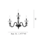 Llamba klasike e murit 3 Drita Xham luksoz i punuar me dorë Prodhuar në Itali - I kripur Viadurini