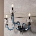 Llamba klasike e murit me 3 drita Xham luksoz i punuar me dorë Prodhuar në Itali - I kripur