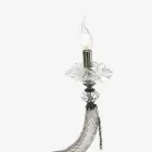 Llamba klasike e murit me 3 drita xham të fryrë dhe detaje me lule - Bluminda Viadurini