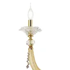 Llamba klasike e murit me 3 drita xham të fryrë dhe detaje me lule - Bluminda Viadurini