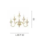 Llamba Muri Klasike 6 Drita në Porcelan dhe Xham Luksoz - Eteria Viadurini