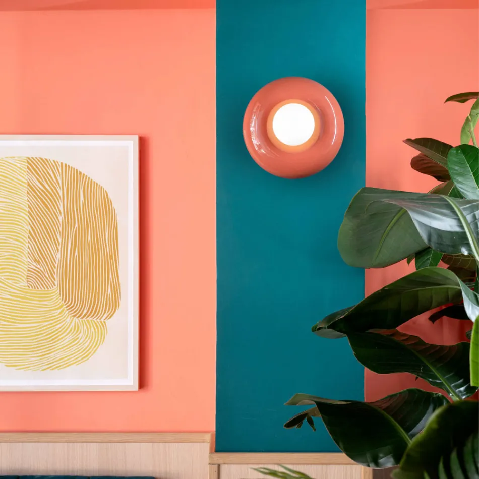 Dritë muri me difuzor xhami opaline Prodhuar në Itali - Bumbum Viadurini