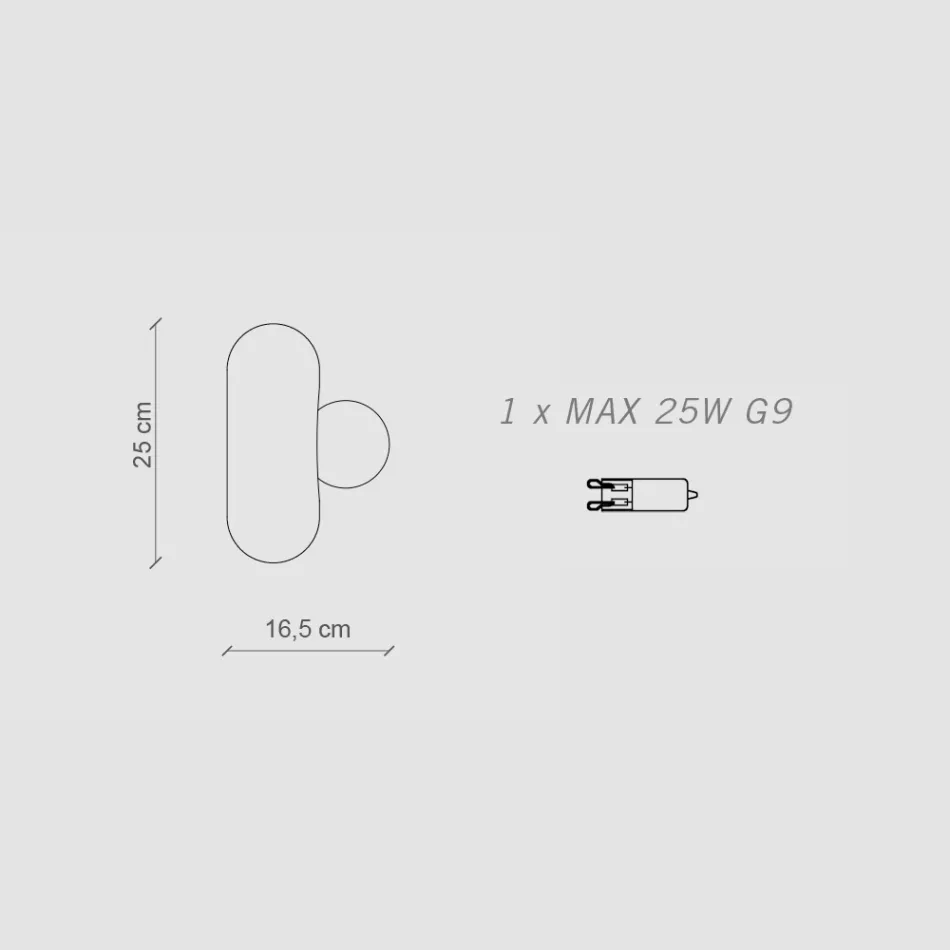 Dritë muri me difuzor xhami opaline Prodhuar në Itali - Bumbum Viadurini