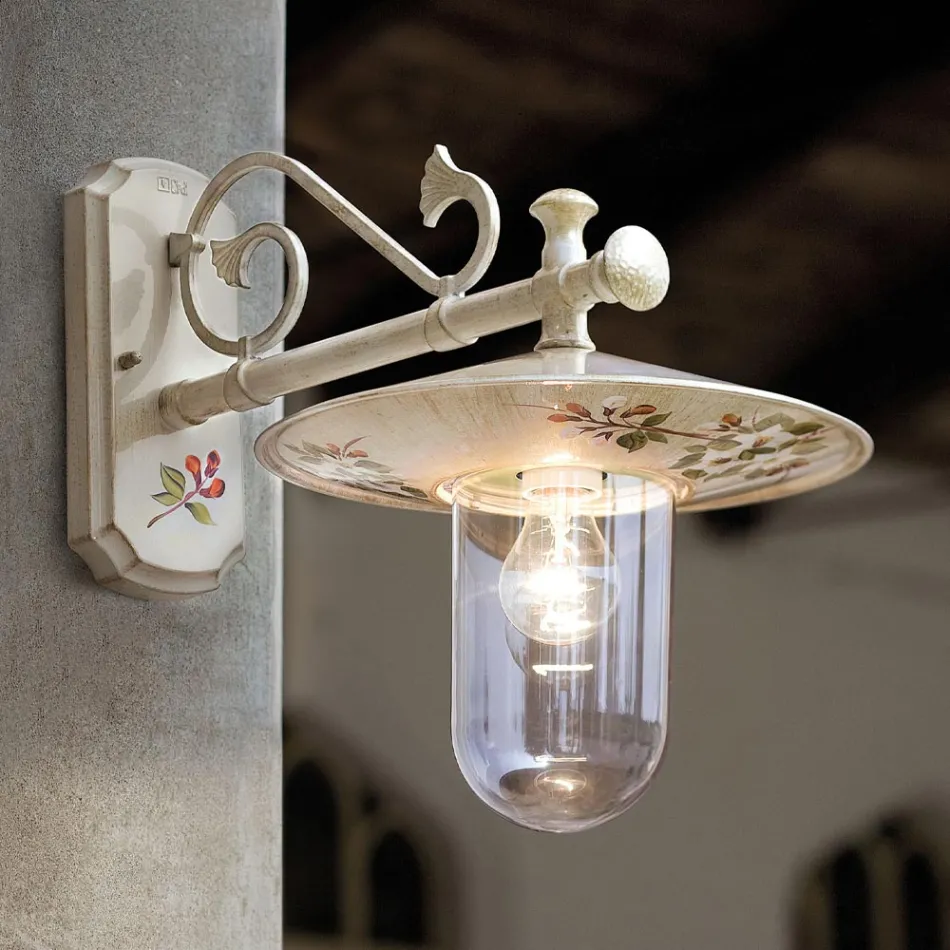 Llamba muri e jashtme e dekoruar nga alumini e pikturuar me dorë klasike - Genoa Viadurini