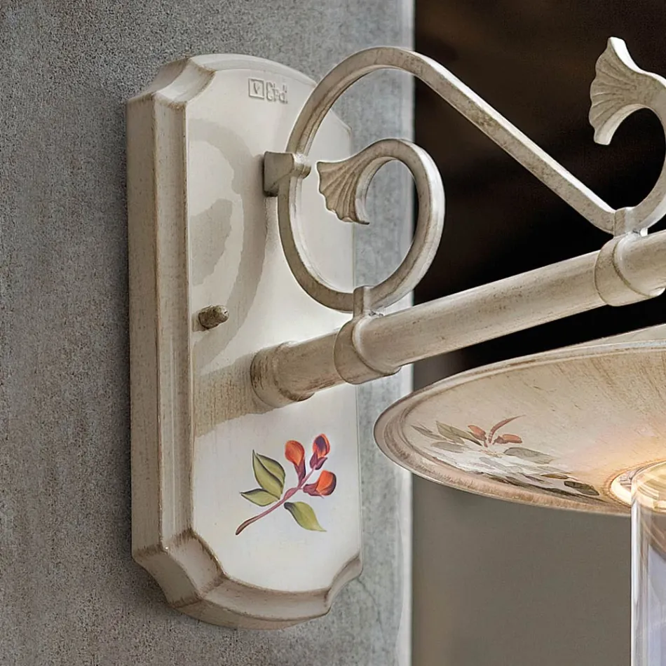 Llamba muri e jashtme e dekoruar nga alumini e pikturuar me dorë klasike - Genoa Viadurini