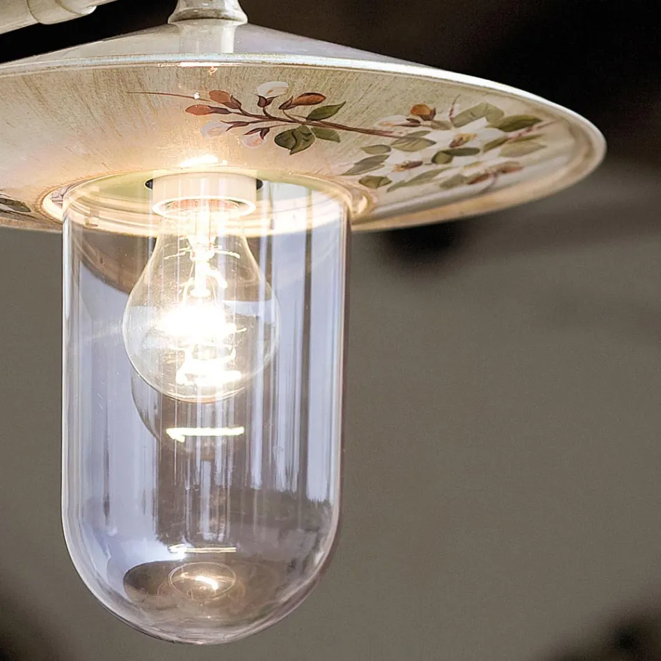 Llamba muri e jashtme e dekoruar nga alumini e pikturuar me dorë klasike - Genoa Viadurini