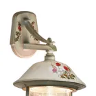 Llamba muri e jashtme ne dekor te lyer me dore me alumin dhe lule - Bari Viadurini