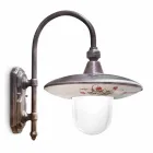 Llambë muri për natyrë në alumin e zi dhe lule të lyera me dorë - Latina Viadurini