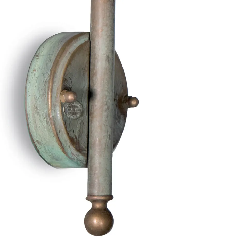 Llambë muri e jashtme Elfico në tunxh, qelq opal dhe vlerësim IP44 Viadurini