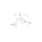 Llambë muri e jashtme Elfico prej bronzi, xhami transparent dhe me vlerësim IP44 Viadurini