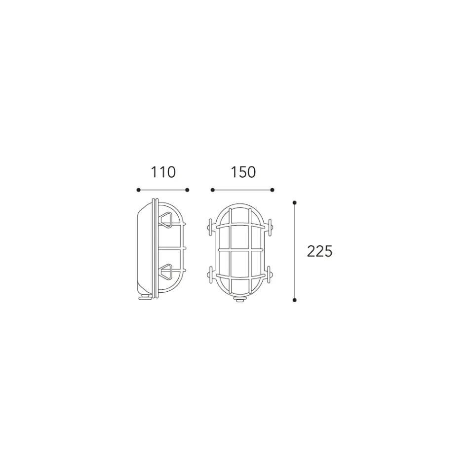 Llambë Muri e Jashtme prej Tunxhi Vintage me Xham Opal/Transparent - Siren Viadurini