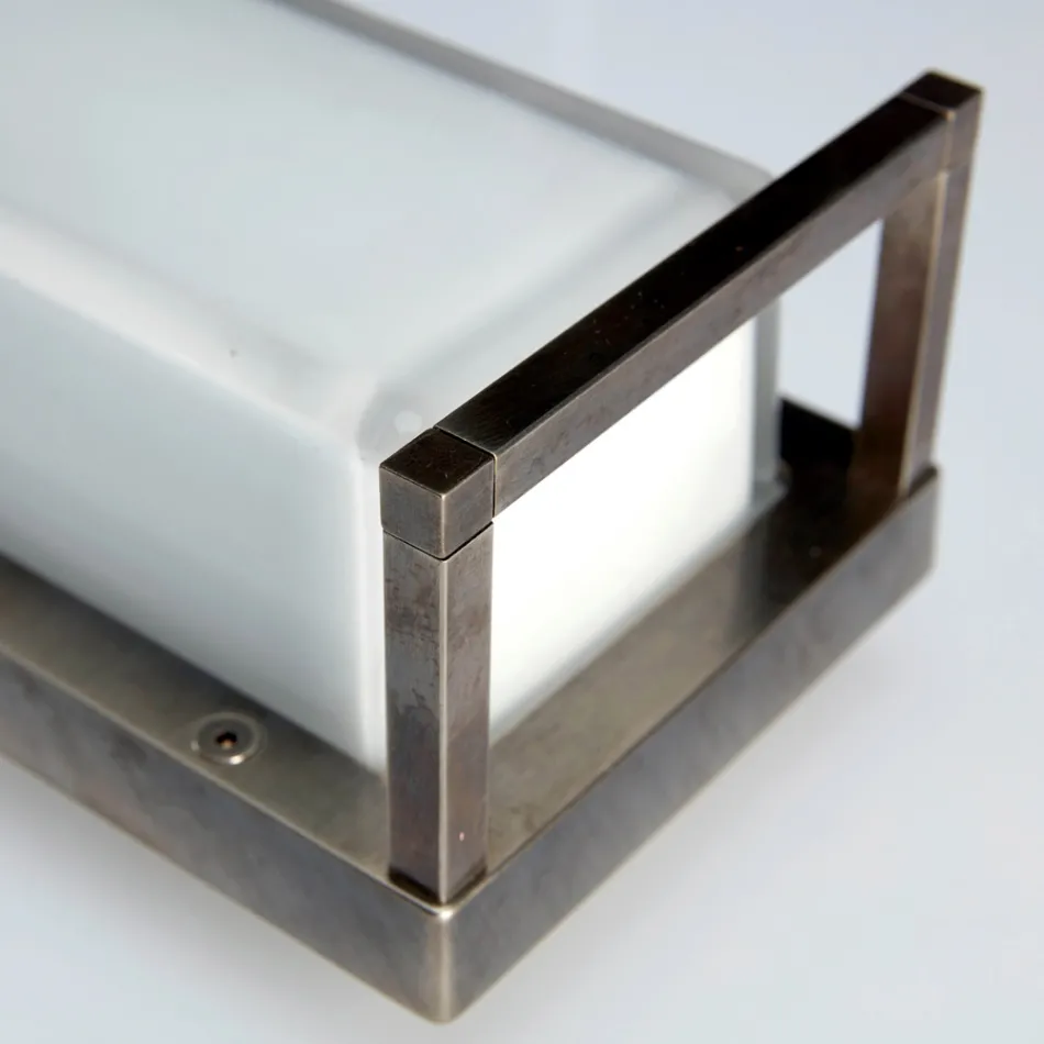 Llambë Muri e Jashtme prej Tunxhi Vintage, E27 dhe Llambë Elegante - Kristal Viadurini