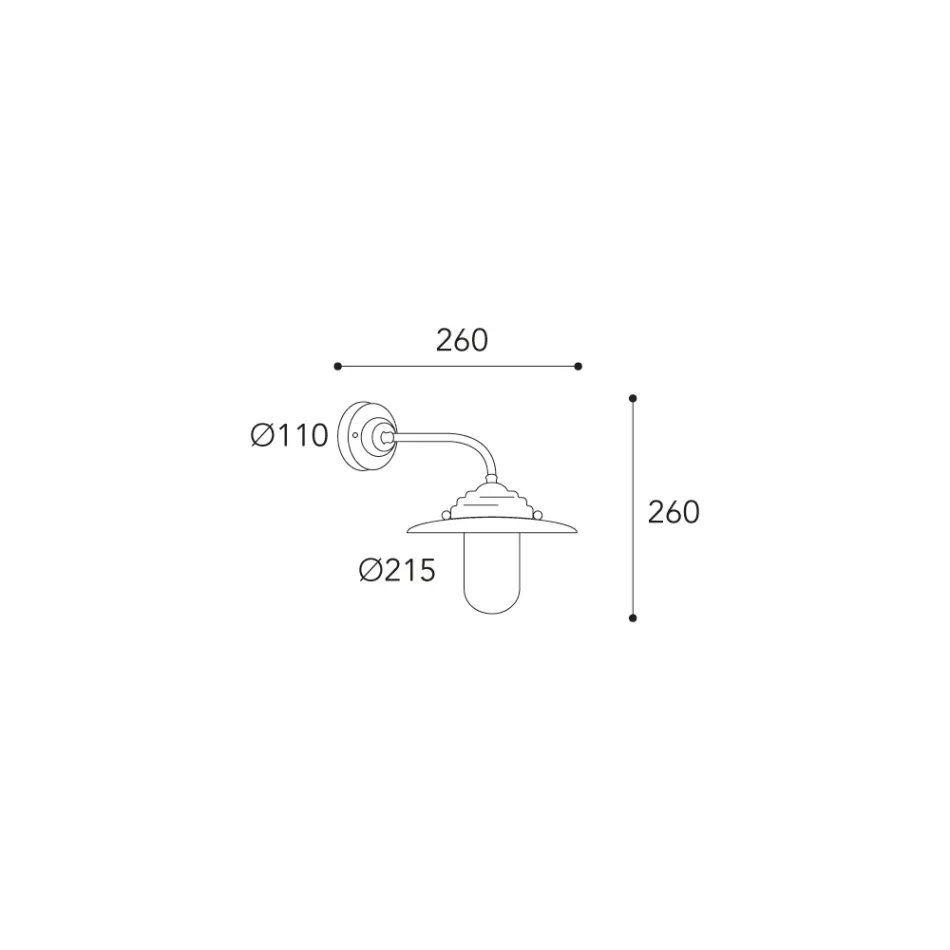 Llambë Muri e Jashtme prej Tunxhi Vintage, Xham i Transparent - Elfico Viadurini