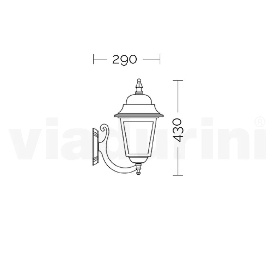 Garden Applique në Alumin dhe Xham Transparent Prodhuar në Itali - Scintilla Viadurini
