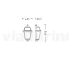 Drita e jashtme e murit nga alumini antracit dhe qelqi Prodhuar në Itali - Elric Viadurini