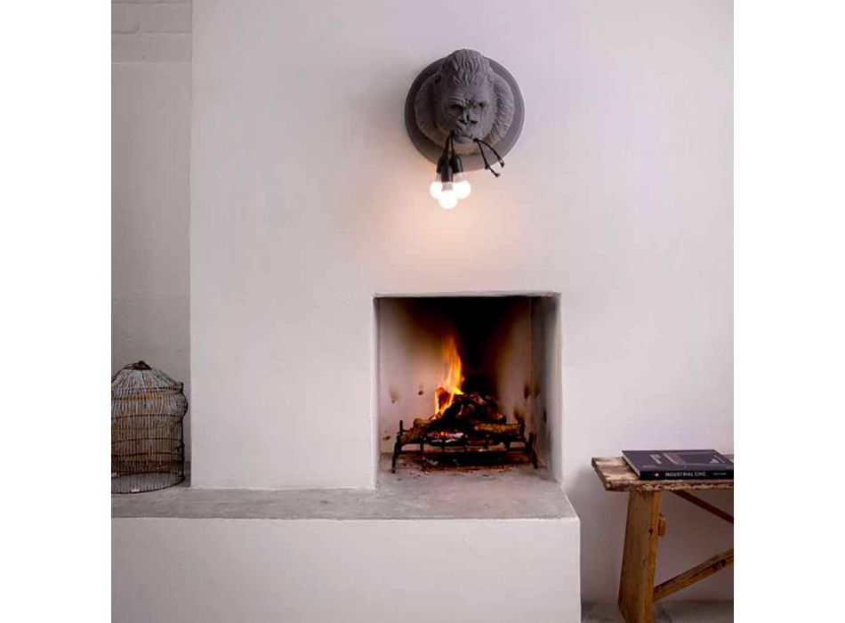 3 Dritat Llambë Muri në Gorilla Ceramic Grey ose White Design - Rillago Viadurini