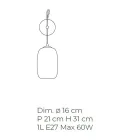 Dritë Muri Artizan në Xham Venecia të Fryrë 16 cm - Bambu Viadurini