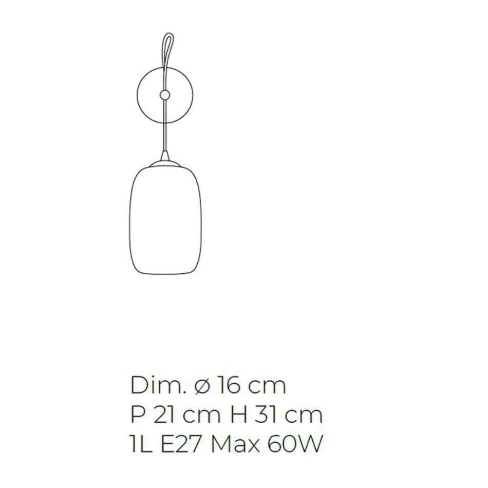 Dritë Muri Artizan në Xham Venecia të Fryrë 16 cm - Bambu Viadurini