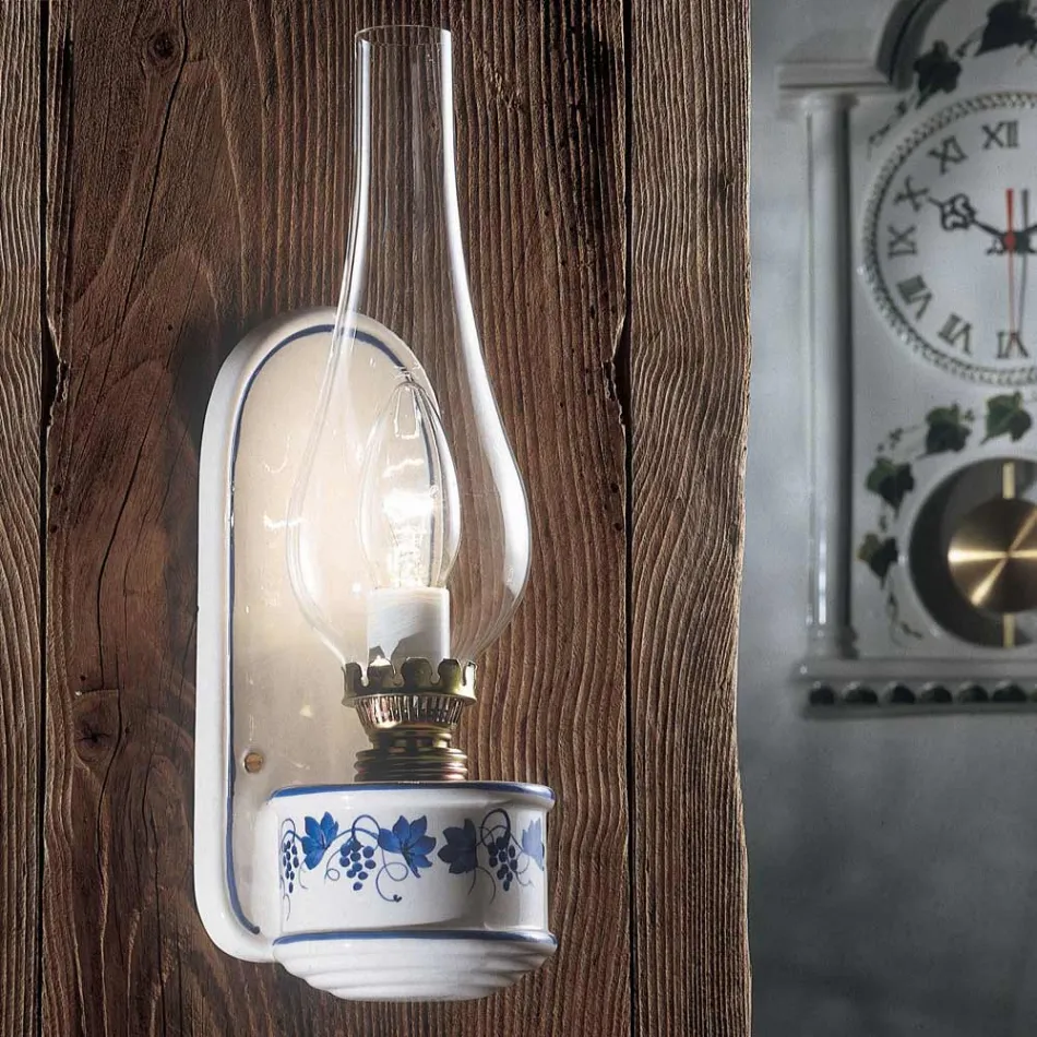 Sconce e murit fshatar bërë nga qeramika e dekoruar me dorë nga Ferroluce Viadurini