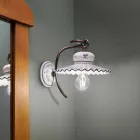 Llambë murale qeramike e dekoruar me dorë e bërë në Itali nga Ferroluce Viadurini