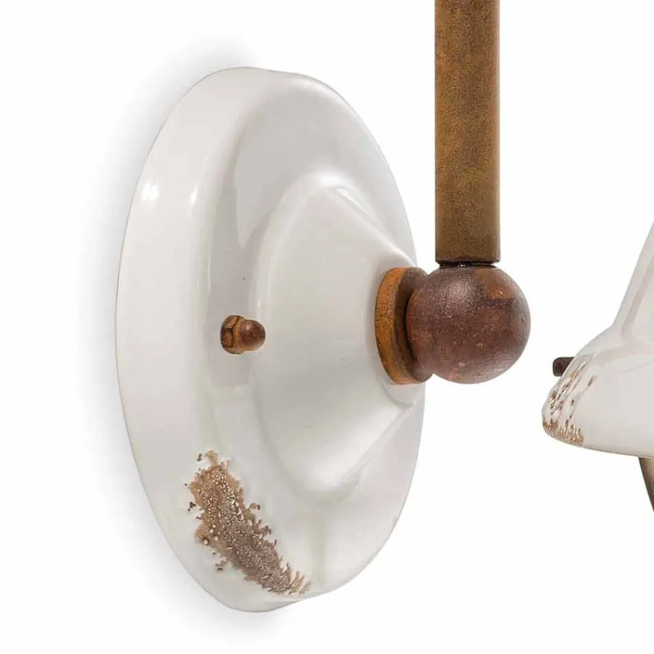 Sconces mur qeramike dhe stil industrial Skyler metalik Viadurini