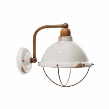 Sconces mur qeramike dhe stil industrial Skyler metalik Viadurini
